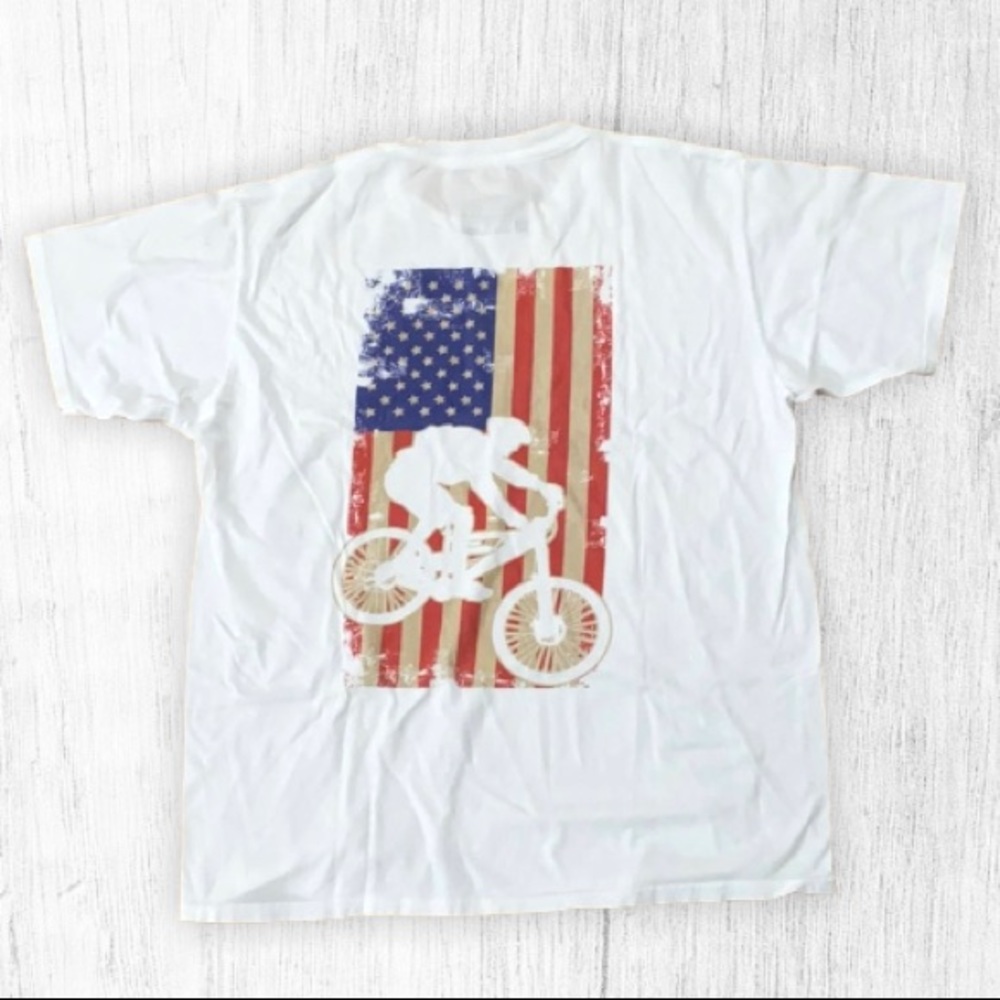 American Flag Bike T Shirt